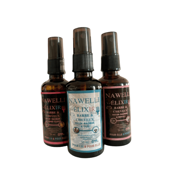 Pack Découverte 3 Parfums Élixirs-NAWELLI  : Oud, Néroli, Ylang‑Ylang (50ml)