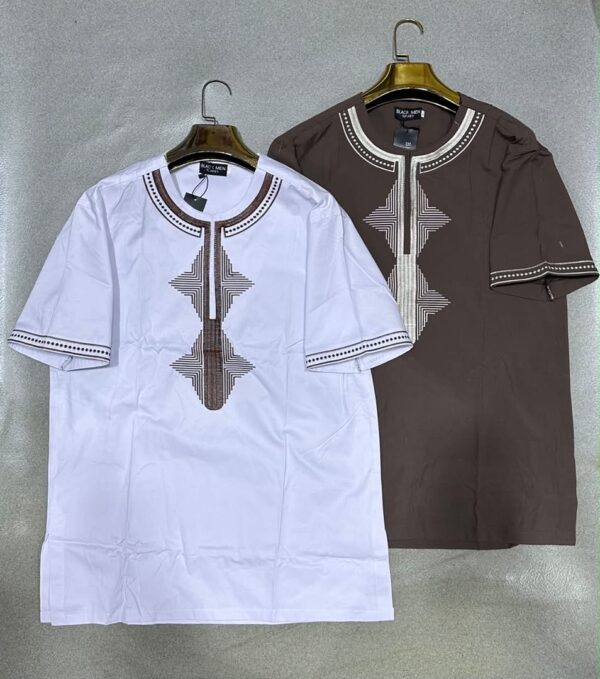 Chemise africaine homme à manches courtes — tissu léger (Tailles L à XXXL)