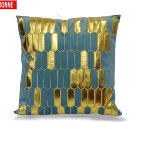 COUSSIN 46X46 BLEU CLAIR DOREE RECOND