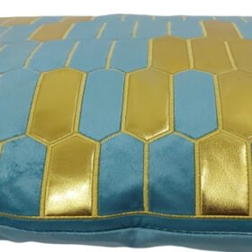 COUSSIN 46X46 BLEU CLAIR DOREE RECOND