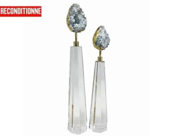Vase De Décoration Set De 2 Pièces Ref 07 Couleurs Gris Doré Reconditionné Vase De Décoration Set De 2 Pièces Ref 07 Couleurs Gris Doré Reconditionné