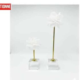 Vase De Decoration Set De 2 Pcs Ref 010 Couleur Blanc/Dore Z (Reconditionné )