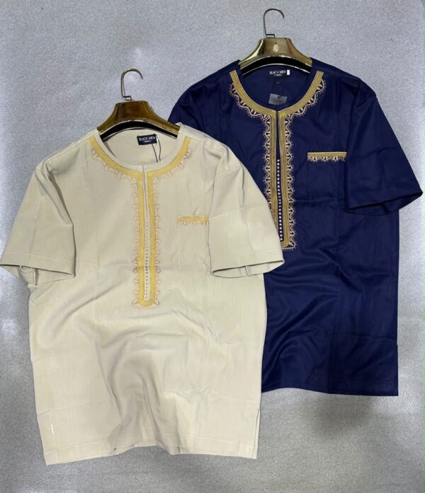 Chemise africaine homme à manches courtes — tissu léger (Tailles L à XXXL)