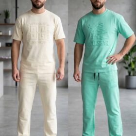Ensemble homme — chemise + pantalon en gaze de coton gaufrée, léger et respirant (XL-XXL) – Image 3