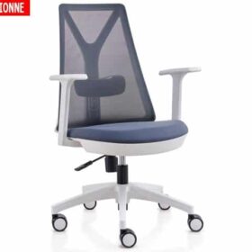 FAUTEUIL SECRETAIRE A MAILLE D1-808BW GRISE-BLANC RECOND
