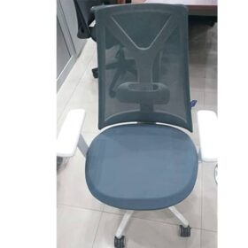 FAUTEUIL SECRETAIRE A MAILLE D1-808BW GRISE-BLANC RECOND