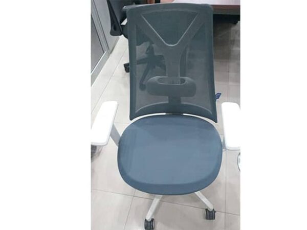 Fauteuil de bureau ergonomique D1-808BW — Gris / Blanc(reconditionné)