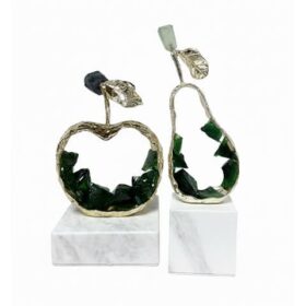 VASE DE DECORATION SET DE 2 PCS REF 011 COULEUR VERT RECOND Z