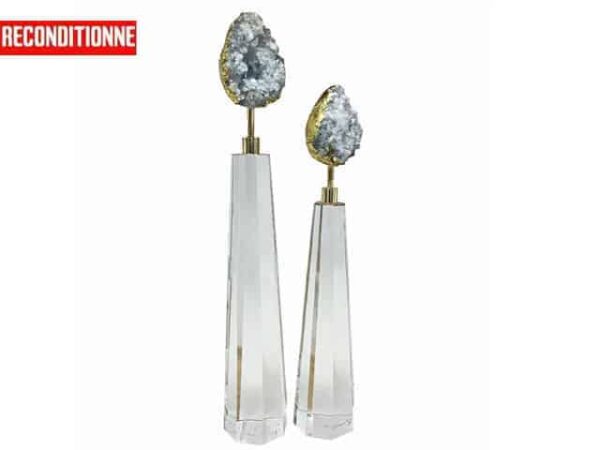 Vase De Décoration Set De 2 Pièces Ref 07 Couleurs Gris Doré Reconditionné Vase De Décoration Set De 2 Pièces Ref 07 Couleurs Gris Doré Reconditionné