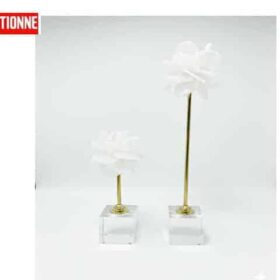 VASE DE DECORATION SET DE 2 PCS REF 010 COULEUR BLANC/DORE RECOND Z
