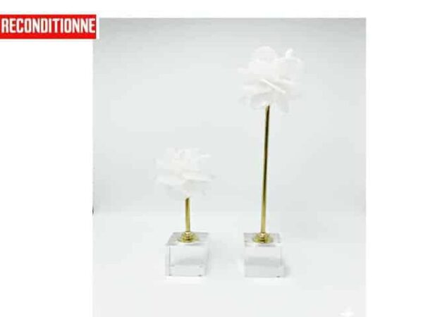 Vase De Decoration Set De 2 Pcs Ref 010 Couleur Blanc/Dore Z (Reconditionné )