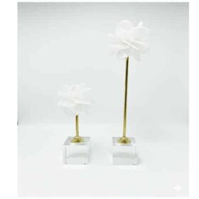VASE DE DECORATION SET DE 2 PCS REF 010 COULEUR BLANC/DORE RECOND Z