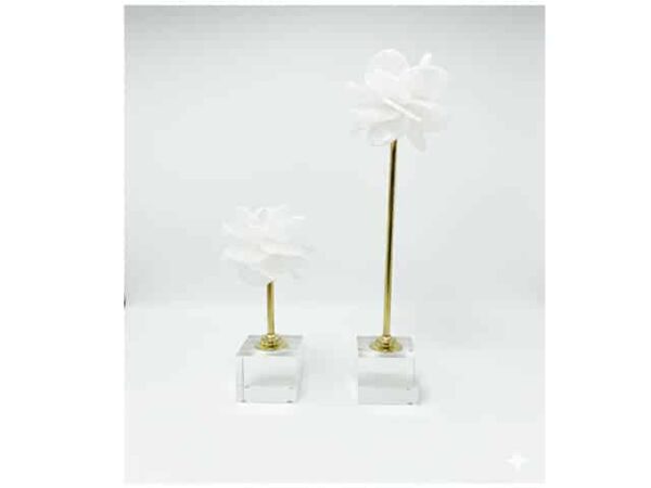 Vase De Decoration Set De 2 Pcs Ref 010 Couleur Blanc/Dore Z (Reconditionné )