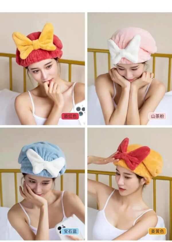 Bonnet de séchage pour cheveux en coton — 4 coloris