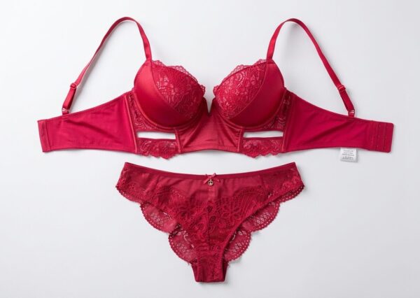 Ensemble lingerie dentelle rouge – Soutien‑gorge à armatures (US 36C) + Culotte (UK 16) Ensemble lingerie dentelle rouge – Soutien‑gorge à armatures (US 36C) + Culotte (UK 16)