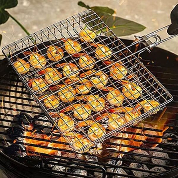 Grille rectangulaire réversible en acier inoxydable pour barbecue Grille rectangulaire réversible en acier inoxydable pour barbecue