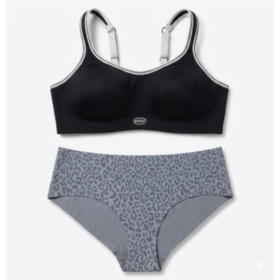 Ensemble Lingerie Sport Performance : Soutien-gorge 14C & Culotte Taille M - Gris Imprimé Ensemble Lingerie Sport Performance : Soutien-gorge 14C & Culotte Taille M - Gris Imprimé