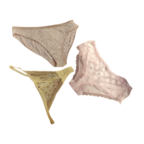 Lot de 3 culottes femme — Taille UK 16 (XL) : classique, dentelle & motifs