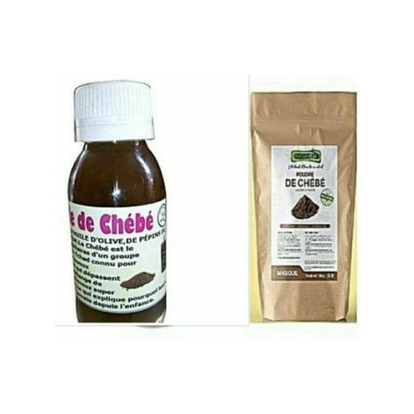 Pack Chébé — Huile 60 ml + Poudre 50 g — Soin capillaire Pack Chébé — Huile 60 ml + Poudre 50 g — Soin capillaire