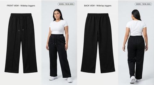 Pantalon décontracté femme - coupe droite, taille élastique - Noir (L) Pantalon décontracté femme - coupe droite, taille élastique - Noir (L)