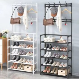 Étagère à chaussures 5 niveaux (cadre acier) — 80 cm