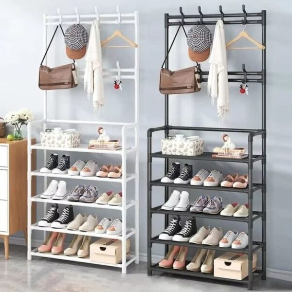 Étagère à chaussures 5 niveaux (cadre acier) — 80 cm Étagère à chaussures 5 niveaux (cadre acier) — 80 cm