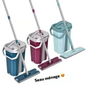 Seau à ménage avec serpillière rotative 360° — essorage automatique (couleur aléatoire) Seau à ménage avec serpillière rotative 360° — essorage automatique (couleur aléatoire)