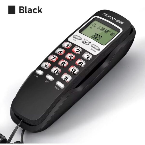 Téléphone filaire moderne – Noir