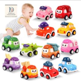 Lot de 12 mini voitures éducatives