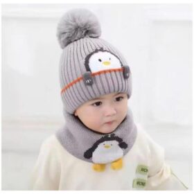 Ensemble bonnet et écharpe bébé 0-3 ans – Gris Ensemble bonnet et écharpe bébé 0-3 ans – Gris