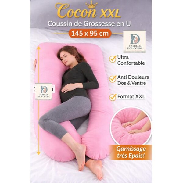 Coussin de grossesse XXL en U 145 x 95 cm Coussin de grossesse XXL en U 145 x 95 cm