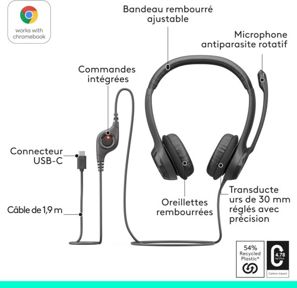 Casque USB avec micro H390 Casque USB avec micro H390