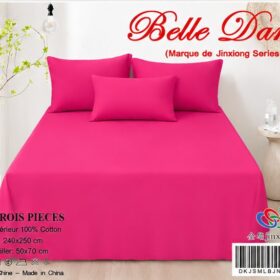 Ensemble Drap 3 Pièces(1 draps/2 taies d 'oreillers) 100% Coton – Qualité Supérieure – Image 5