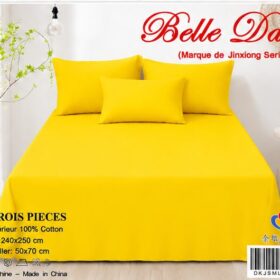 Ensemble Drap 3 Pièces(1 draps/2 taies d 'oreillers) 100% Coton – Qualité Supérieure – Image 6
