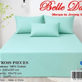 Ensemble Drap 3 Pièces(1 draps/2 taies d 'oreillers) 100% Coton – Qualité Supérieure – Image 8