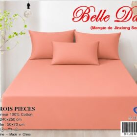 Ensemble Drap 3 Pièces(1 draps/2 taies d 'oreillers) 100% Coton – Qualité Supérieure