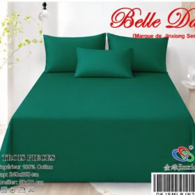Ensemble Drap 3 Pièces(1 draps/2 taies d 'oreillers) 100% Coton – Qualité Supérieure – Image 4