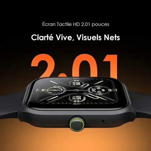 Oraimo Watch 5 (OSW-804) — Montre connectée 2,01" HD, appels Bluetooth, suivi santé & 105 modes sportifs Oraimo Watch 5 (OSW-804) — Montre connectée 2,01" HD, appels Bluetooth, suivi santé & 105 modes sportifs
