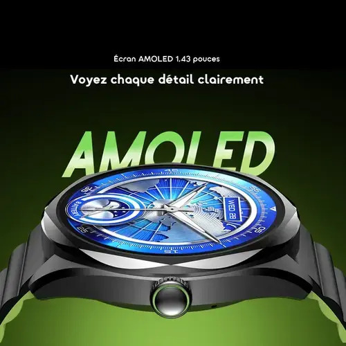 Oraimo Watch Nova 2R – Montre connectée AMOLED 1,43" • 300 mAh, 10j d'usage / 35j veille
