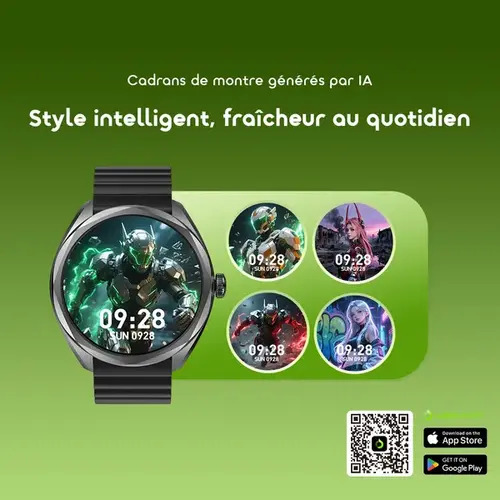 Oraimo Watch Nova 2R – Montre connectée AMOLED 1,43" • 300 mAh, 10j d'usage / 35j veille