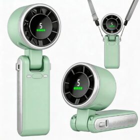 Mini ventilateur rechargeable Noir/ Vert/ Blanc – Image 8
