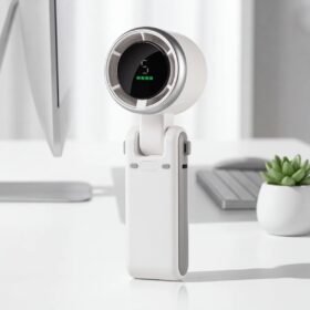 Mini ventilateur rechargeable Noir/ Vert/ Blanc – Image 5