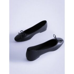 Chaussures Ballerines Plates – De Pointure EU 35 a EU 42 (Pour Femme en Similicuir Noir) – Image 2