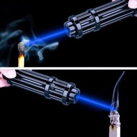 Pointeur Laser Bleu Tactique — Kit 5 embouts, 2 batteries rechargeables & chargeur – Image 3