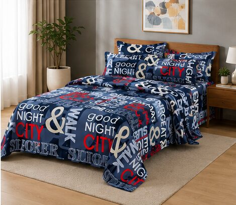 Drap Plat 3 pièces 100% Coton — (Drap 240×250 cm )+ (2 Taies 50×70 cm)
