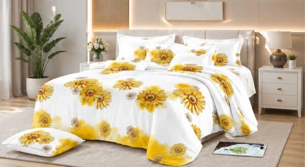 Drap Plat 3 pièces 100% Coton — (Drap 240×250 cm )+ (2 Taies 50×70 cm)
