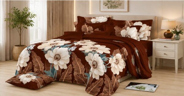 Drap Plat 3 pièces 100% Coton — (Drap 240×250 cm )+ (2 Taies 50×70 cm)