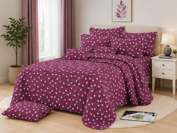 Drap Plat 3 pièces 100% Coton — (Drap 240×250 cm )+ (2 Taies 50×70 cm)