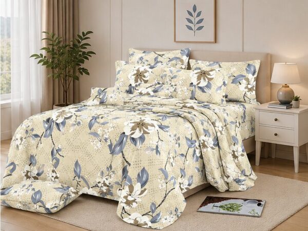 Drap Plat 3 pièces 100% Coton — (Drap 240×250 cm )+ (2 Taies 50×70 cm)