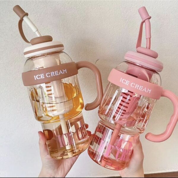 Gourde portable avec paille et infuseur — plastique (800 ml) Gourde portable avec paille et infuseur — plastique (800 ml)